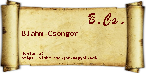 Blahm Csongor névjegykártya